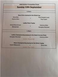 Club Outdoor Finals - Sunday 13 September